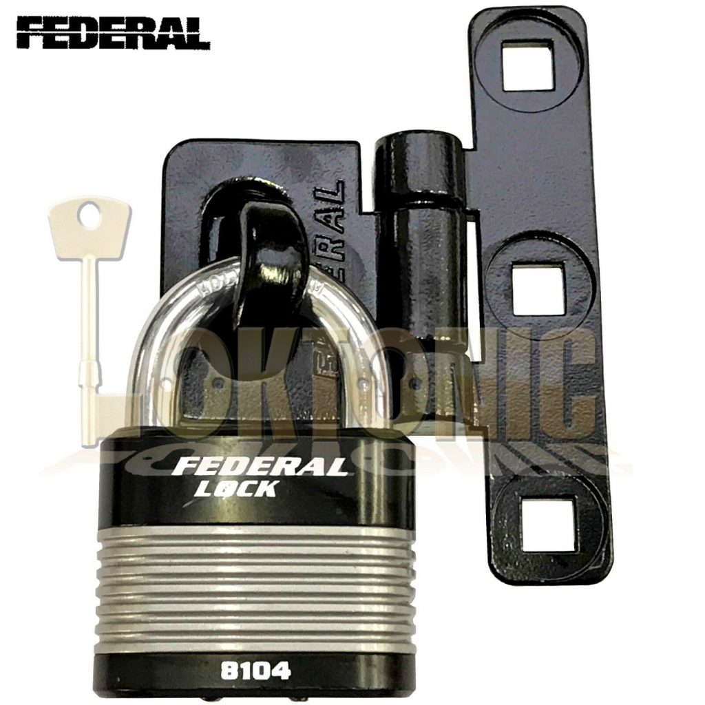 Federal Heavy Duty FD8104 Solid Padlock And Vertical T-Shape Hasp ...