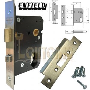 Enfield 76mm SS Dual Profile Euro Oval Cylinder Mortice Night Latch Anti-Thrust