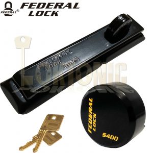 Federal Combo Security Hardened Steel Hasp and Staple + Shackless Puck Padlock