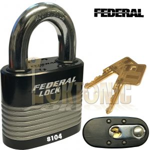 Federal FD8104 High Security 6 Pin Re-Keyable Steel Padlock Gates Shed Garage