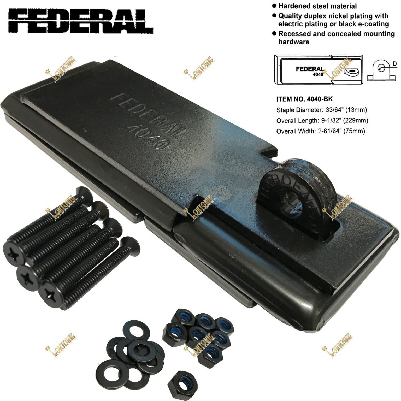 Federal High Security Hardened Steel Hasp and Staple + Shackless Puck ...