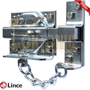 Lince Chrome High Security Heavy Duty Rim Gate Shed Garage Sliding Bolt Lock