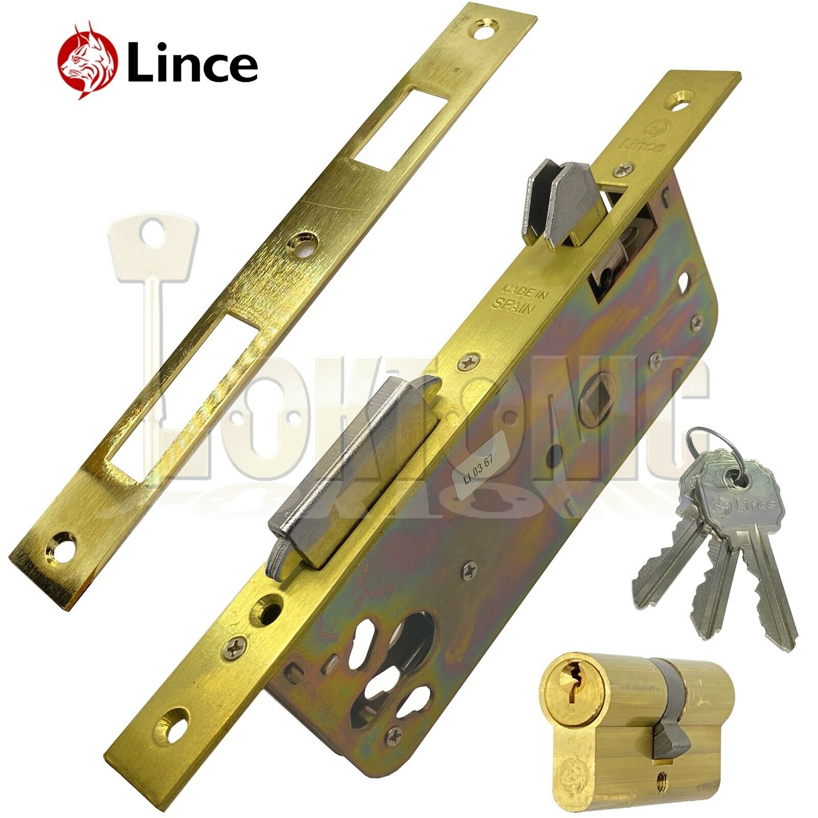 Lince High Security Mortice Sliding Door Auto Locking Hook Claw Bolt Sash Lock 