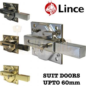 Lince Rim Lock Heavy Duty Gate Shed Sliding Bolt Suit 60mm Thick Doors