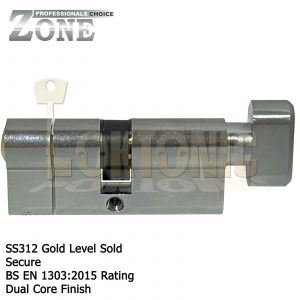 Zone 6 Pin Sold Secure Gold Thumb Turn Euro High Security Cylinder Lock Barrel