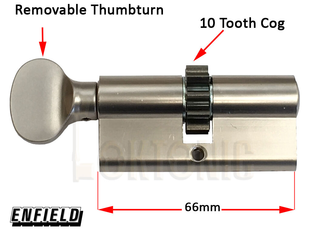 Enfield sk66cwc euro 10 Cog pulgar turno Cilindro 33-33mm para adaptarse a Mul T Lock 
