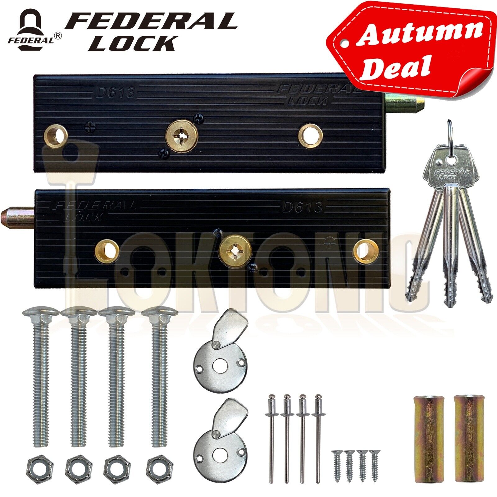 Federal Enfield Genuine Original Garage Door Bolts Lock One PAIR MK6 NEW 2023