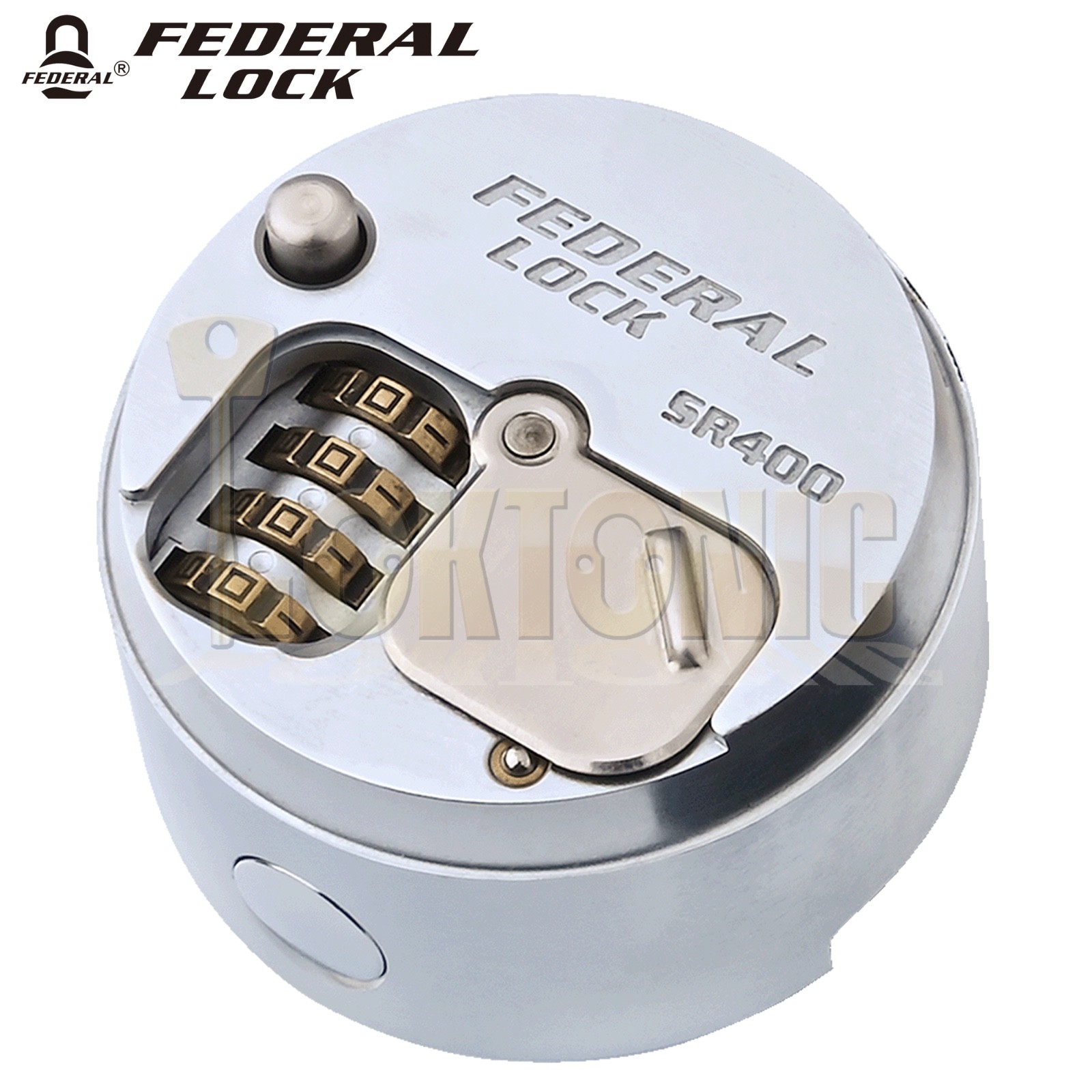 Federal SR400 Combination Round Puck Van Garage Security Hardened Steel Padlock - Image 3