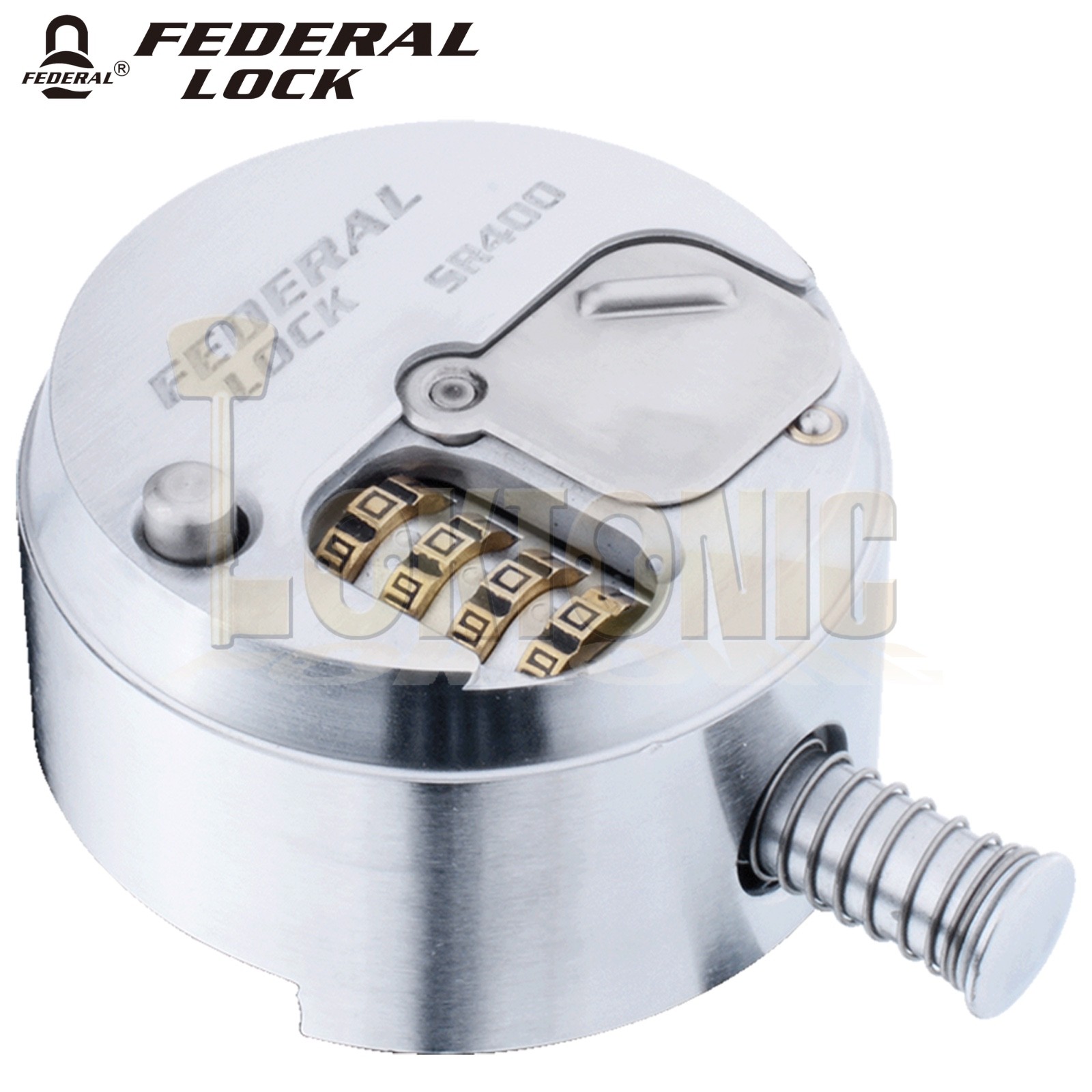 Federal SR400 Combination Round Puck Van Garage Security Hardened Steel Padlock - Image 4