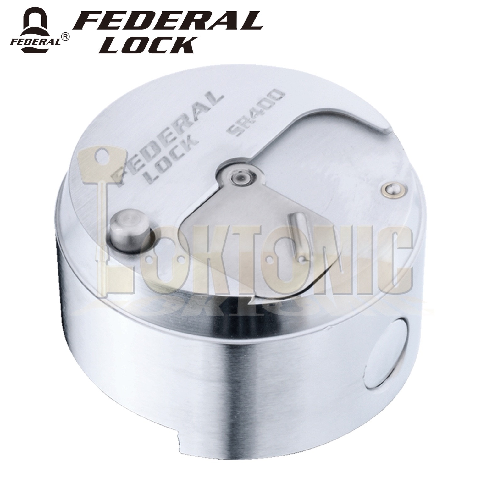 Federal SR400 Combination Round Puck Van Garage Security Hardened Steel Padlock - Image 5