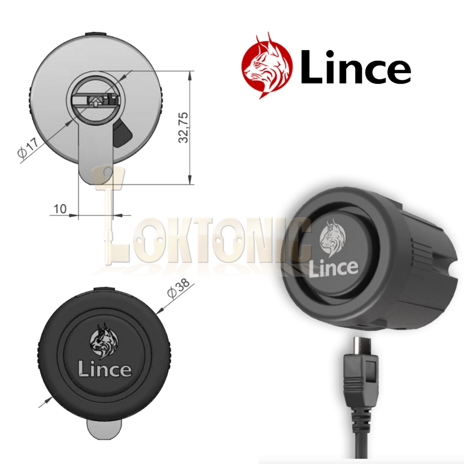 Lince CPLUS 100dB Alarm Euro Cylinder Composite Door Lock Anti Snap Bump Drill - Image 11