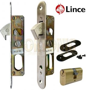 Lince Mortice Narrow Stile Sliding Hook Lock With Small Oval Cylinder UPVc
