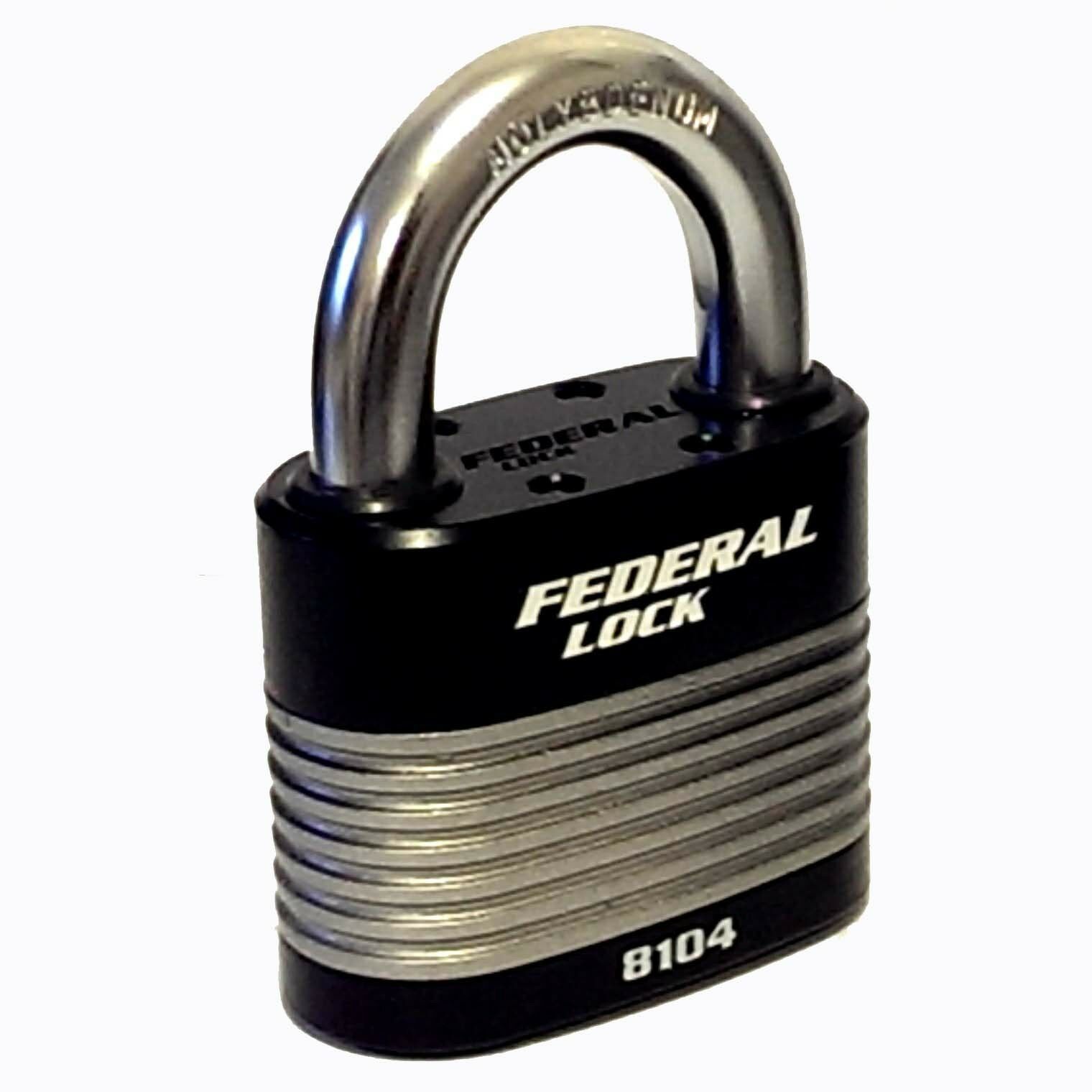 FEDERAL HIGH SECURITY VAN SHED GATE HASP STAPLE AND PADLOCK COMBO FD2025+FD8103 