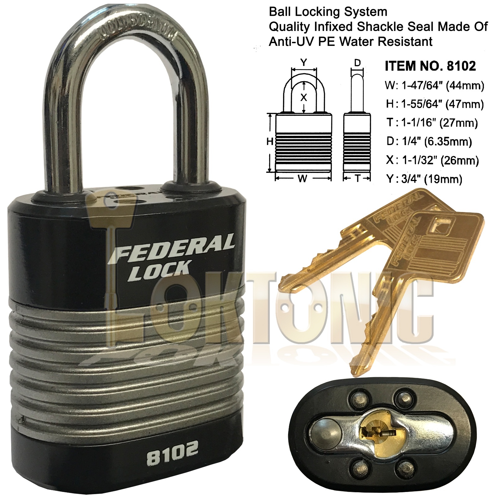 Federal High Security Rekeyable Van Shed Garage Steel Padlock FD8100 Series - Image 3