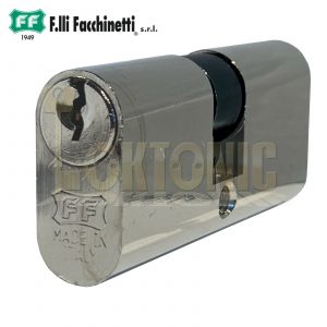Facchinetti Small Double Oval 60mm Polished Chrome Cylinder Lock Barrel