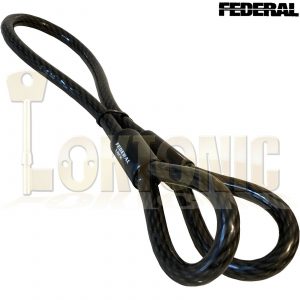 Federal 15mm Diameter Heavy Duty Bike Cycle Motorcycle Steel Cable Padlock Combo