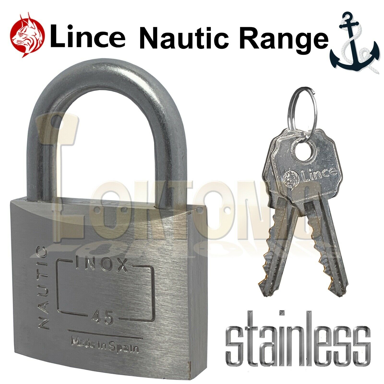 Lince Brass Corrosion Weather Resistant Marine Steel Shackle Padlock BS EN 12320 