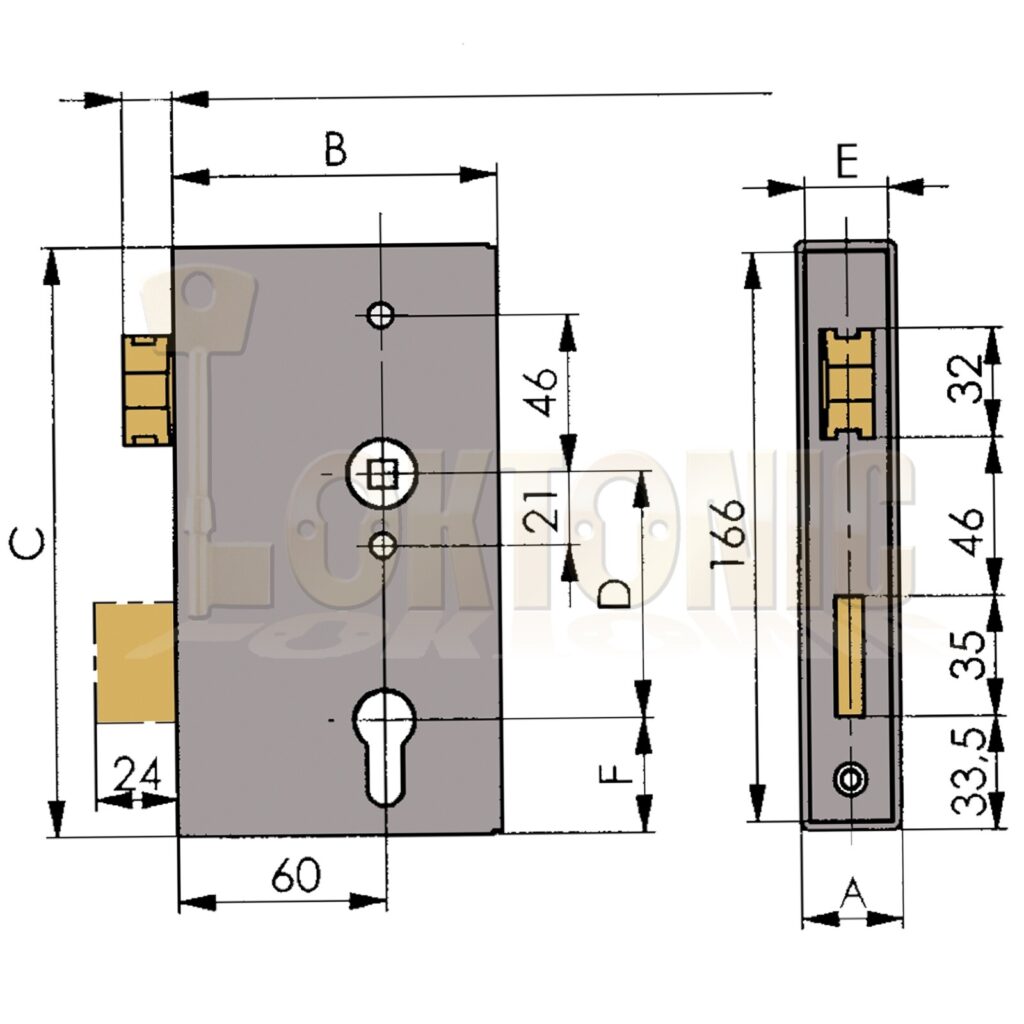 AMF 140UM-30 Heavy Duty Stainless Steel Cased Gate Sash Lock Wrought ...