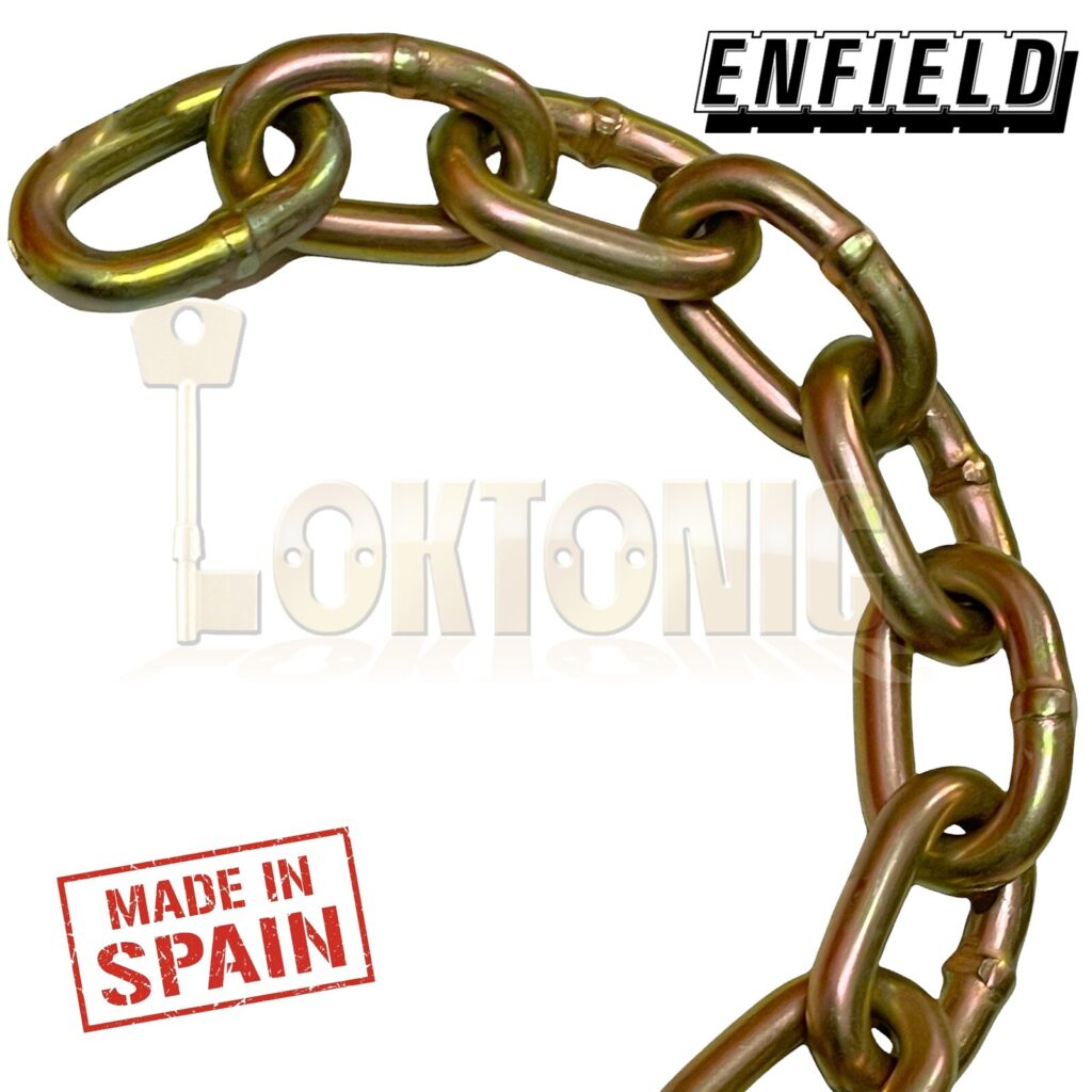 Large Security Chain Enfield Through Hardened 8mm ⌀ x 10m Length Heavy Duty Security Chain ...