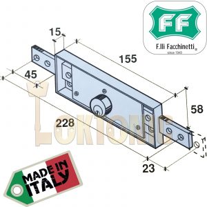 Facchinetti Heavy Duty Centre Roller Shutter Garage Door Lock Made in Italy