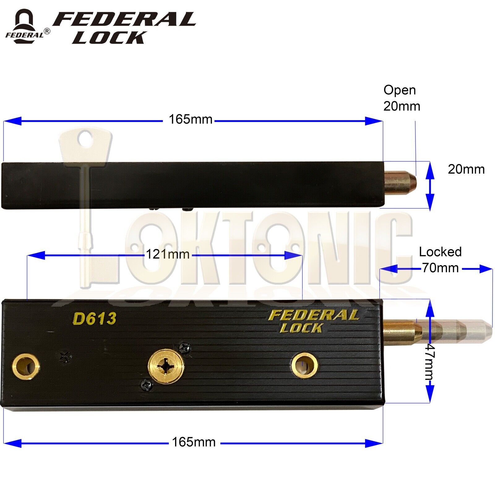 Federal Enfield Up And Over Garage Door Bolts Locks High Security Mk15 2025 - Image 4
