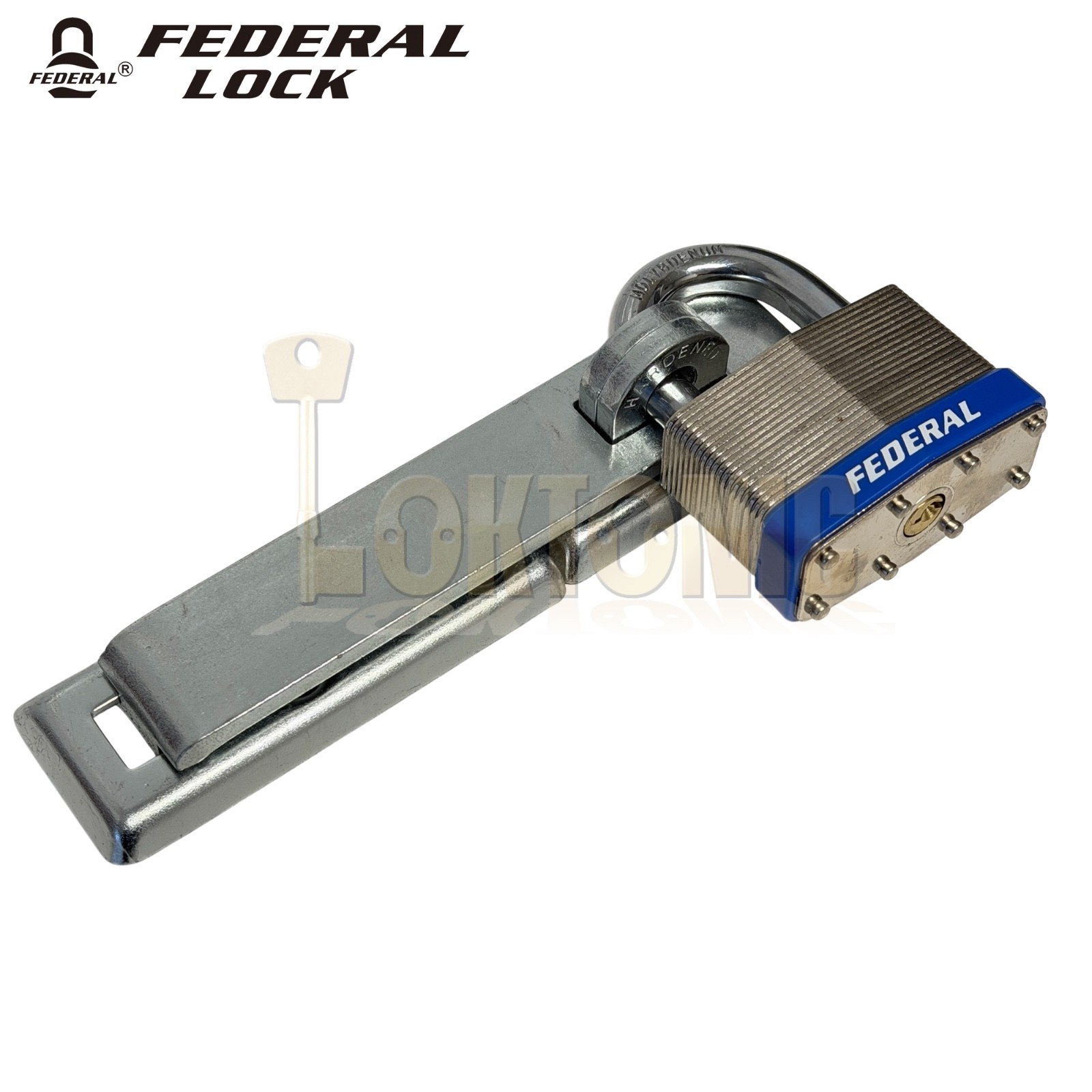 Federal High Security Shed Van Door Gate Lock Bracket Hasp Staple Padlock Combo - Image 11