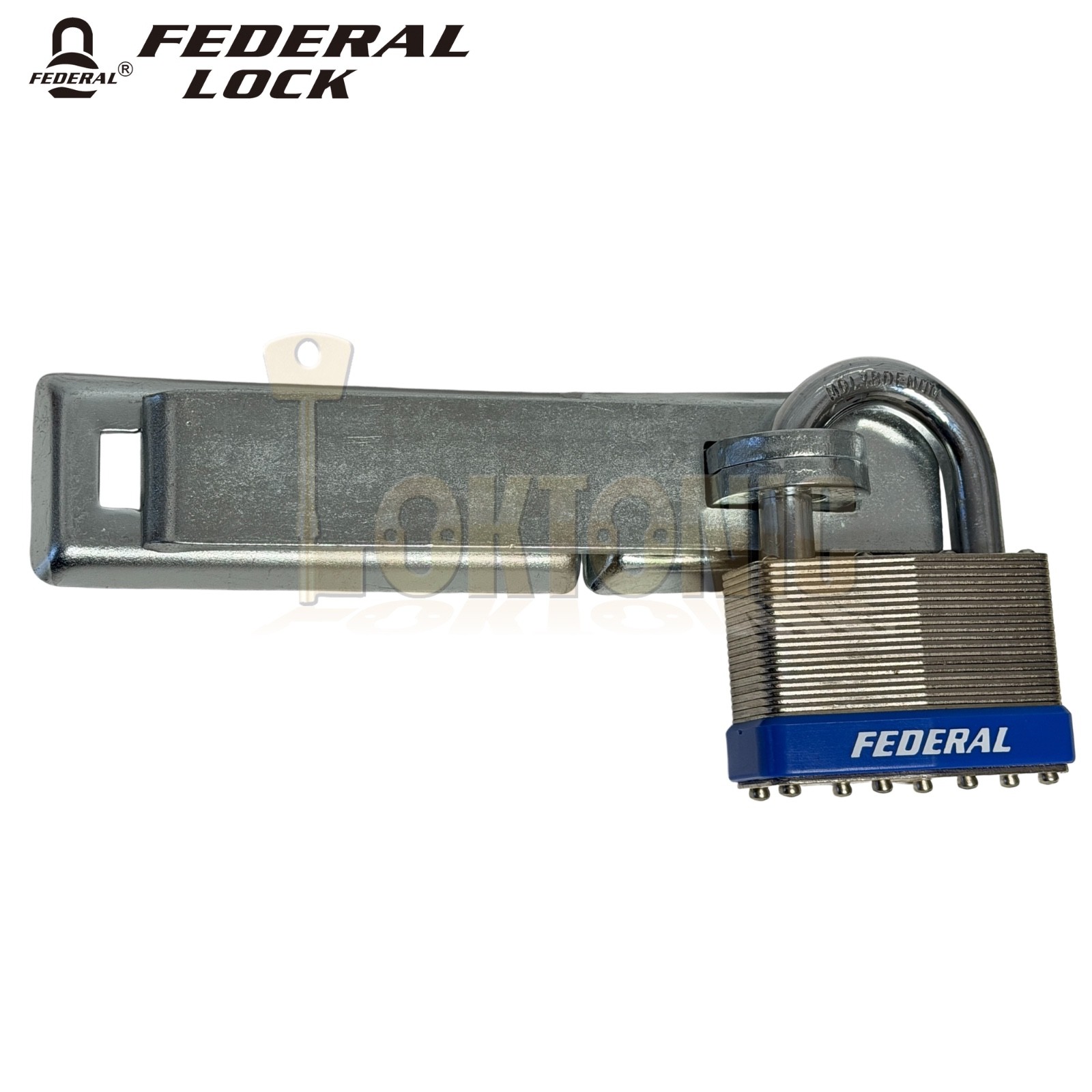 Federal High Security Shed Van Door Gate Lock Bracket Hasp Staple Padlock Combo - Image 7