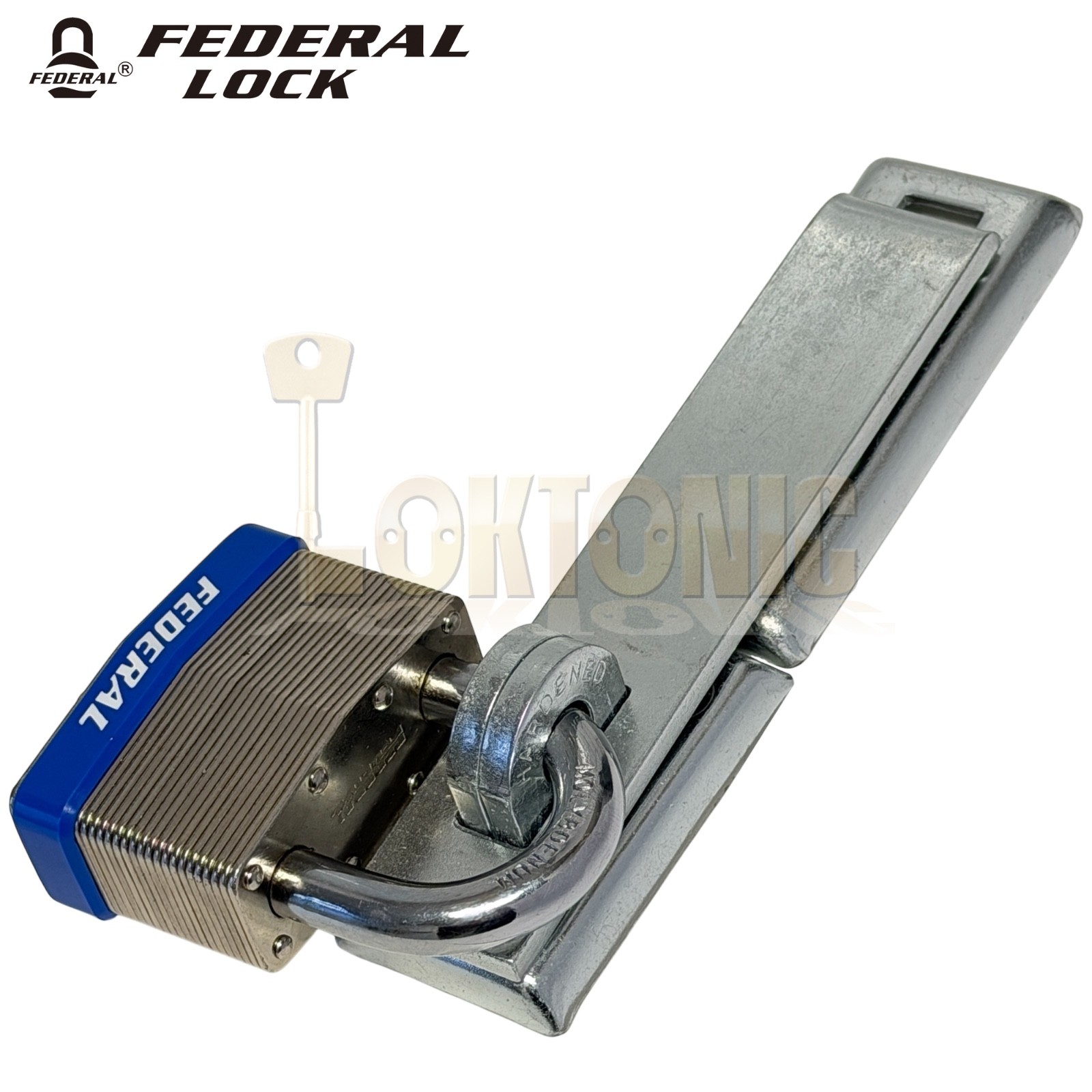 Federal High Security Shed Van Door Gate Lock Bracket Hasp Staple Padlock Combo - Image 9