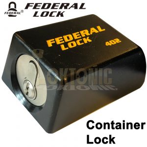 Federal Shackle-less Solid Steel Heavy Block Duty Container Padlock