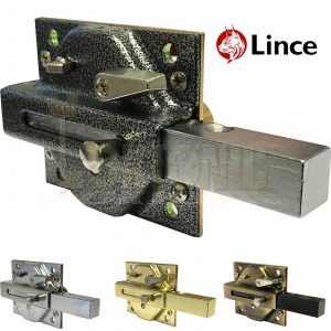 Lince Rim Lock Heavy Duty Gate Shed Sliding Bolt Suit 90mm Thick Doors