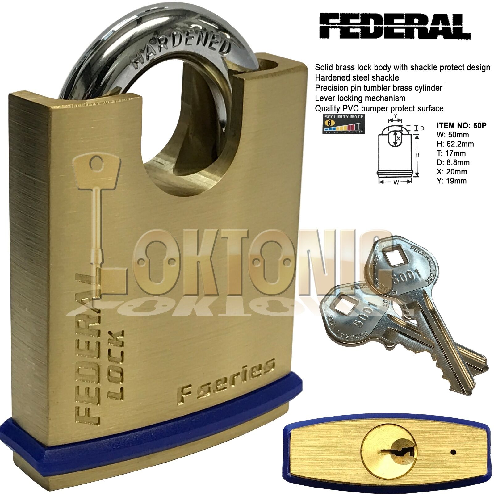 Solid Brass SECURITY Padlock Shrouded Locker Gate Shed Store Federal 4 SIZES 