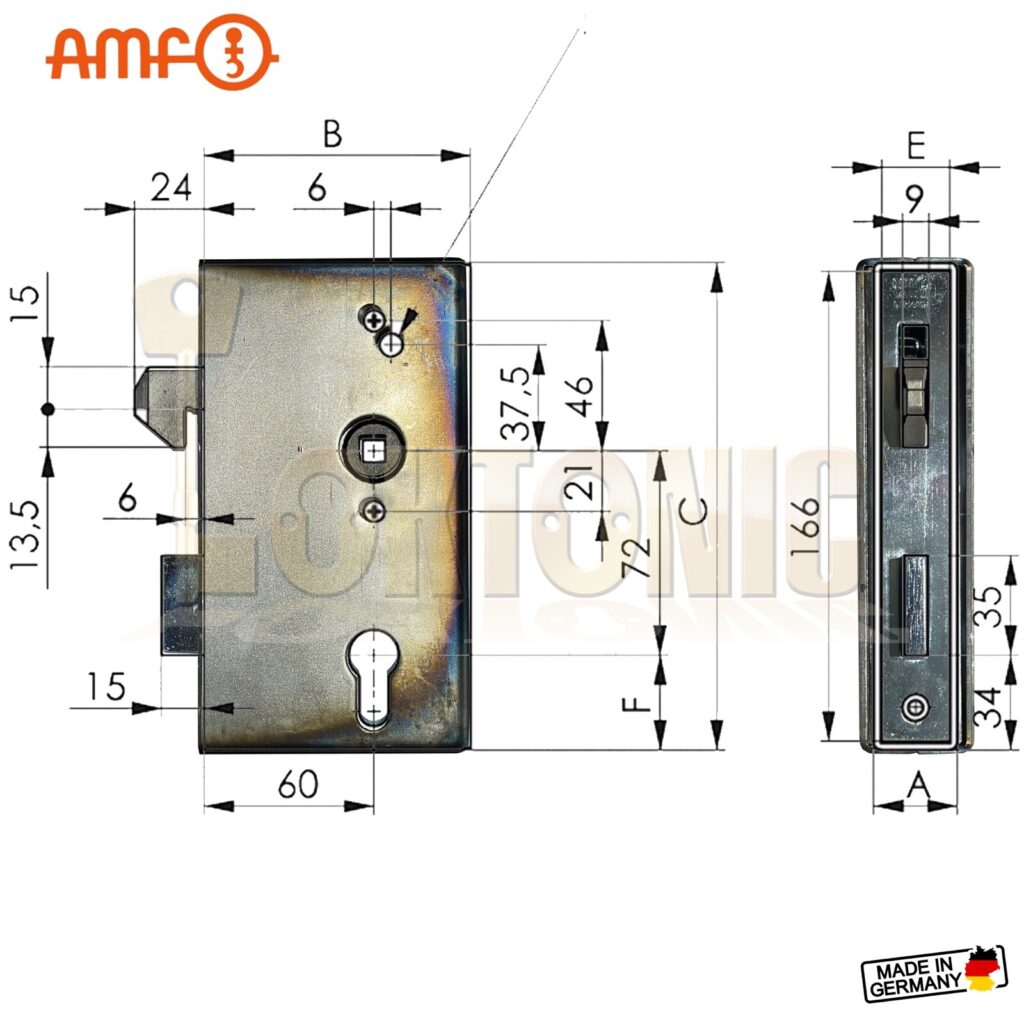 AMF 140S-40 Heavy Duty Stainless Steel Cased Auto Hook Lock Wrought ...