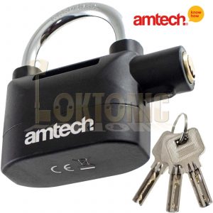 Amtech Heavy Duty 110db Alarm Padlock Gates Shed Vans Garage Quad Bike cycles