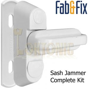 Fab & Fix White Window Frame Sash Lock Door Blocker Jammer Complete Kit