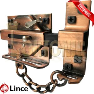 Lince Bronze High Security Heavy Duty Rim Gate Shed Garage Sliding Bolt Lock