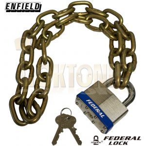 Enfield 8mm Through Hardened Steel Chain 65mm Padlock Bike Bicycle Sheds Gates