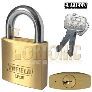 Enfield ER35 Security 35mm Solid Brass Padlock Keyed Alike Hardened Shackle