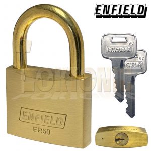 Enfield ERB50 Solid Corrosion Weather Resistant Marine Brass Shackle Padlock