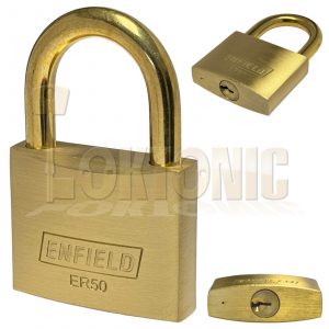 Enfield ERB50 Solid Corrosion Weather Resistant Marine Brass Shackle Padlock