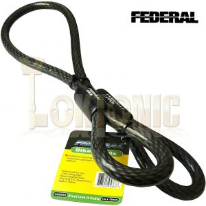 Federal 1m 15mm Motorcycle Quad Bike Heavy Duty Security Spiral Steel Loop Cable