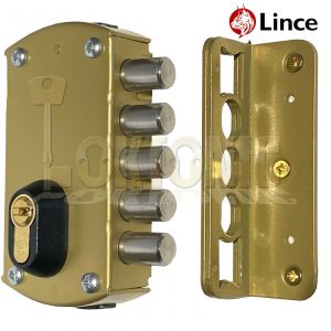 Lince 5 BOLT Rim High Security Euro Dead Bolt Lock Case 5 Secure Dimple Keys