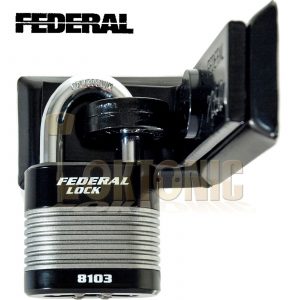 FEDERAL HIGH SECURITY VAN SHED GATE HASP STAPLE AND PADLOCK COMBO FD2050 FD8103