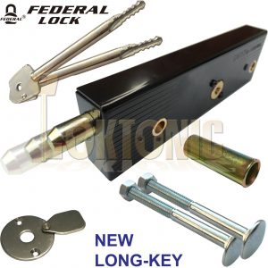 Federal Enfield Garage Door Bolts Locks LONG Key Singles LH-RH High Security MK3