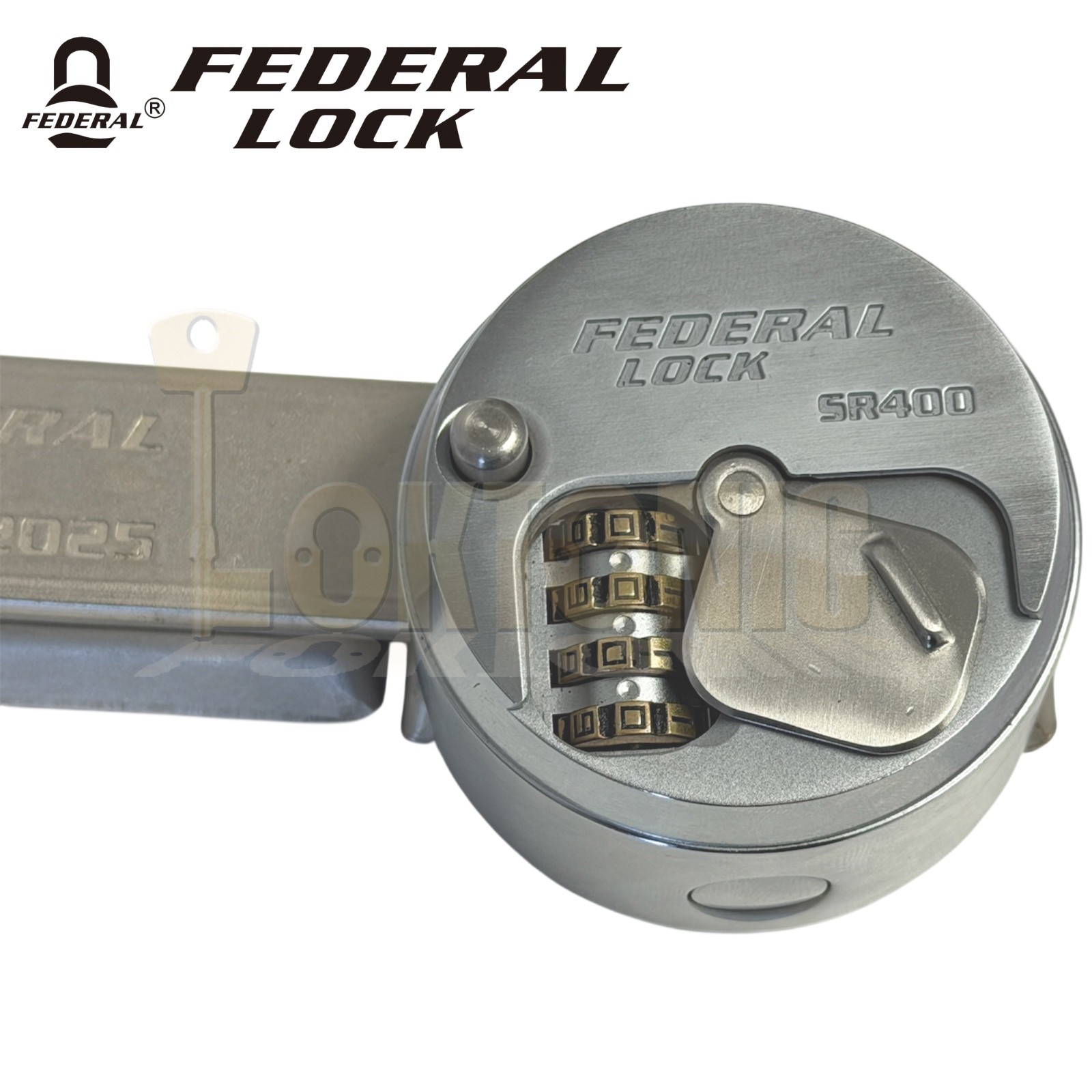 Federal SR6440 Combination Round Puck Lock & Hasp Van Garage Security Hardened - Image 6