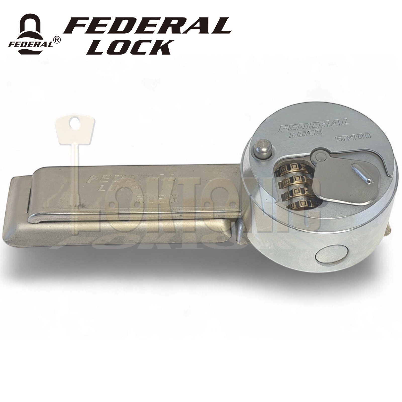 Federal SR6440 Combination Round Puck Lock & Hasp Van Garage Security Hardened