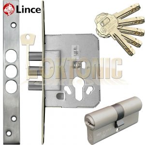 Lince 3 BOLT Mortice High Security Euro Dead Bolt Lock Case 5 Secure Dimple Keys