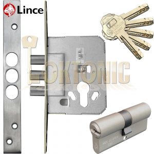 Lince 3 BOLT Mortice High Security Euro Dead Lock Case With 5 Secure Dimple Keys