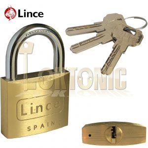 Lince High Security Dimple Keyway 50mm Solid Brass Padlock Hardened Shackle