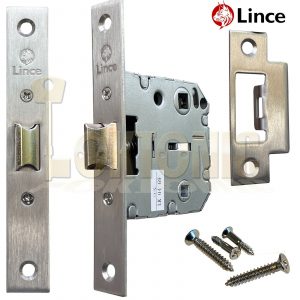 Lince L8893-50 Mortice Bathroom Locking Latch 8mm and 5mm Spindle With Strike