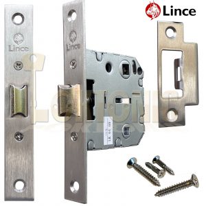 Lince Mortice Bathroom Door Locking Latch 8mm & 5mm Spindle Made In Spain